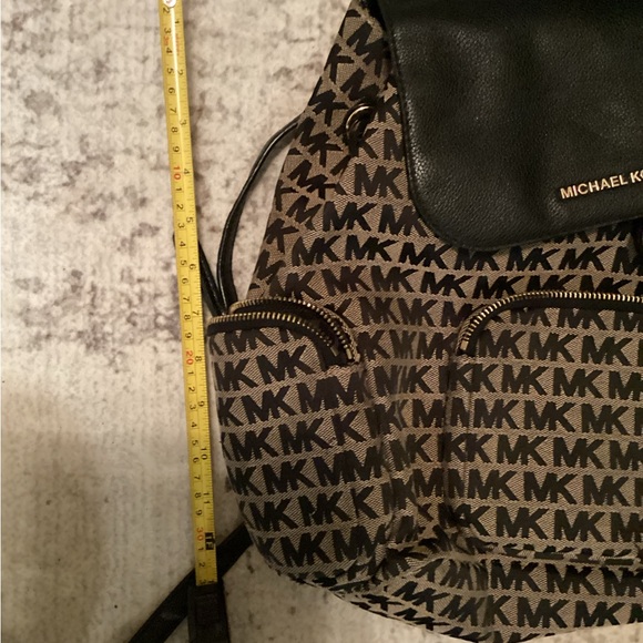Michael Kors Black and Brown Monogram Backpack